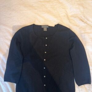 Banana Republic 100% Cashmere Black Button-Up Cardigan